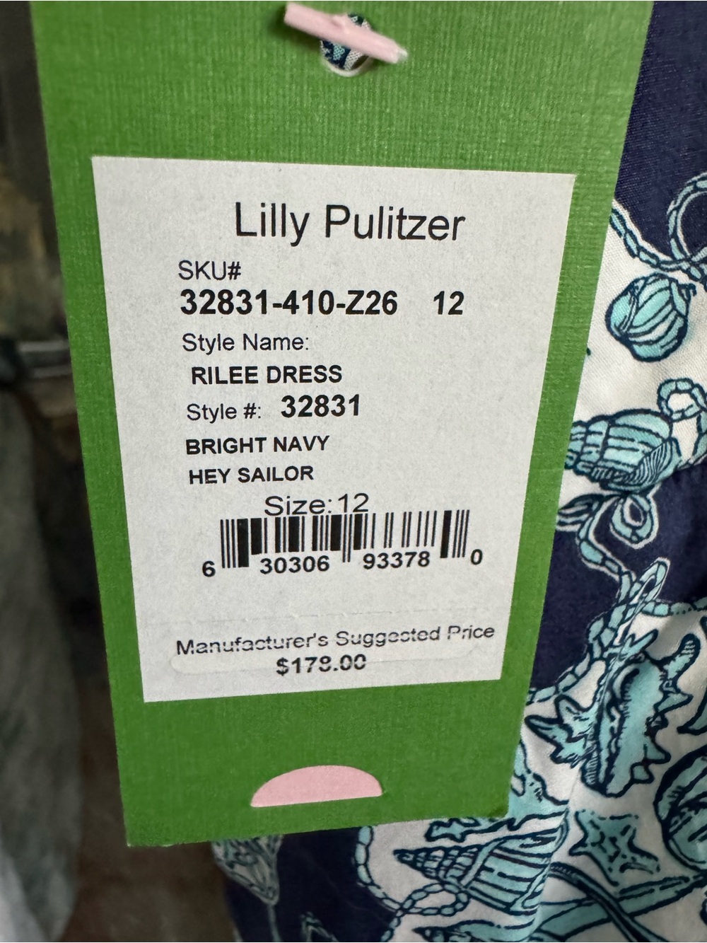 Lilly Pulitzer Women’s Rilee Dress in the Bright Navy Hey Sailor print 12 - Picture 4 of 5